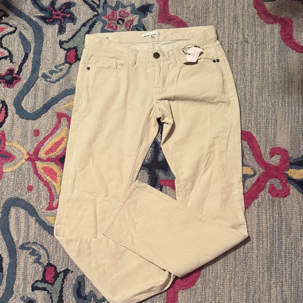 CAbi Beige Straight Leg Women's Jeans